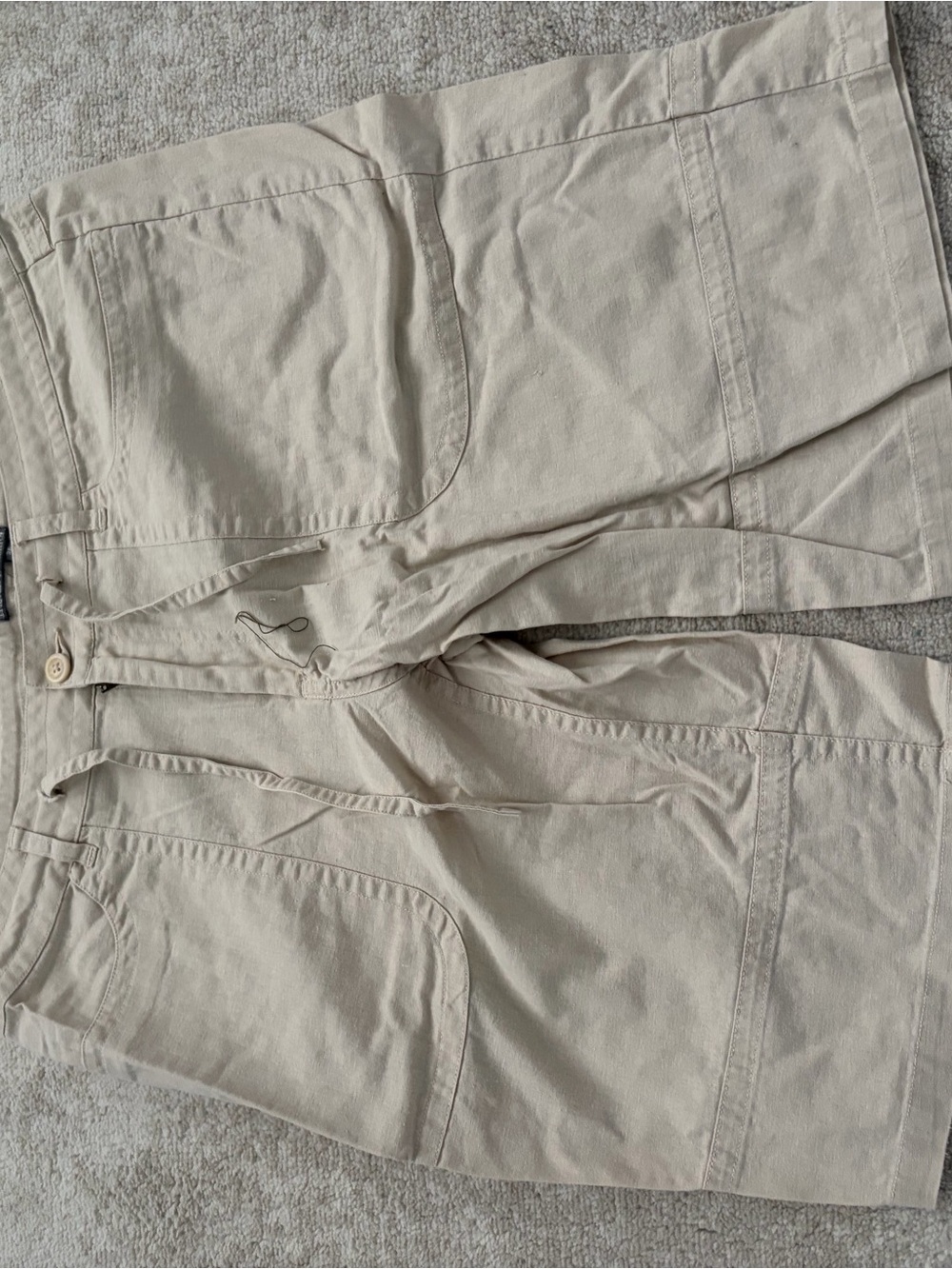 Men's Beige linen Shorts